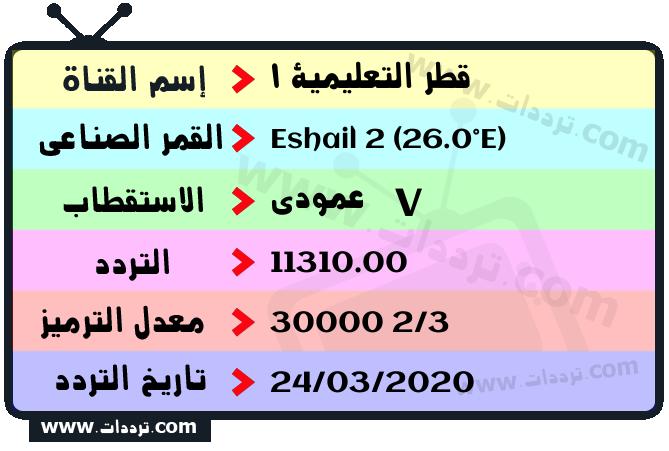 تردد قناة قطر التعليمية 1 على القمر سهيل سات 2 26 شرق 2024